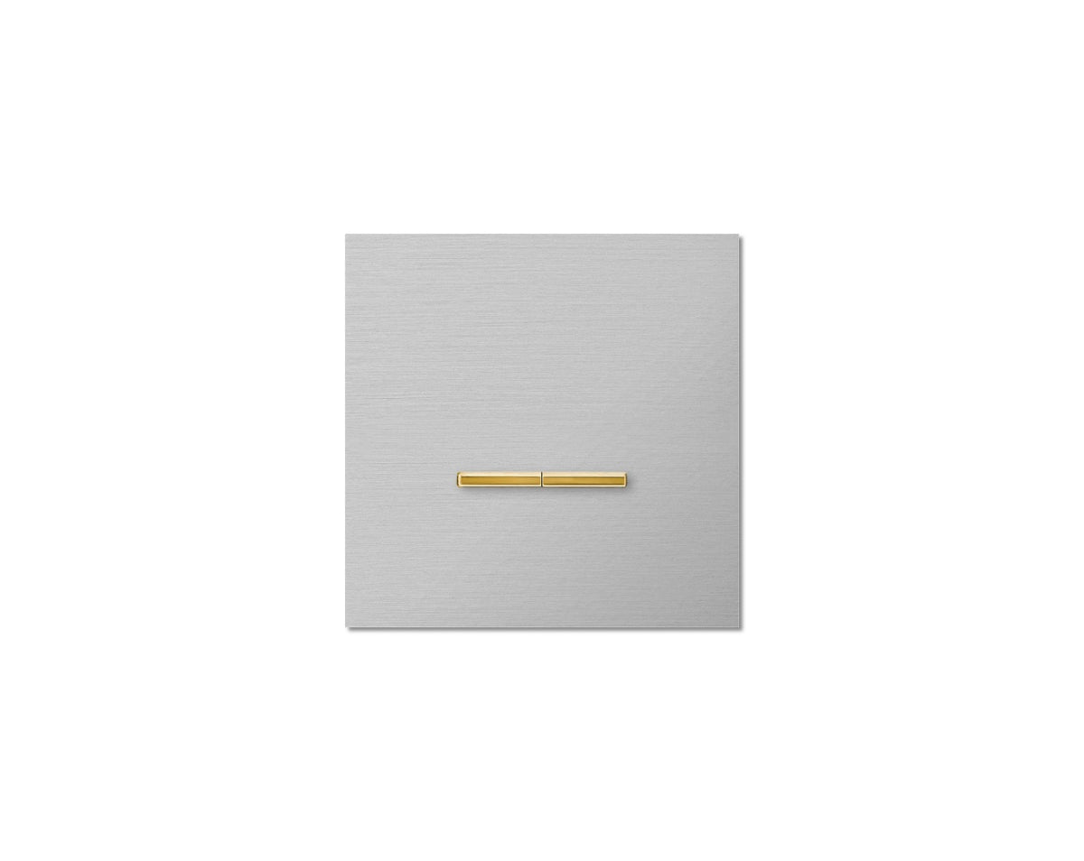 Chopin - 1-gang - brushed aluminium - dual levers gold without LED