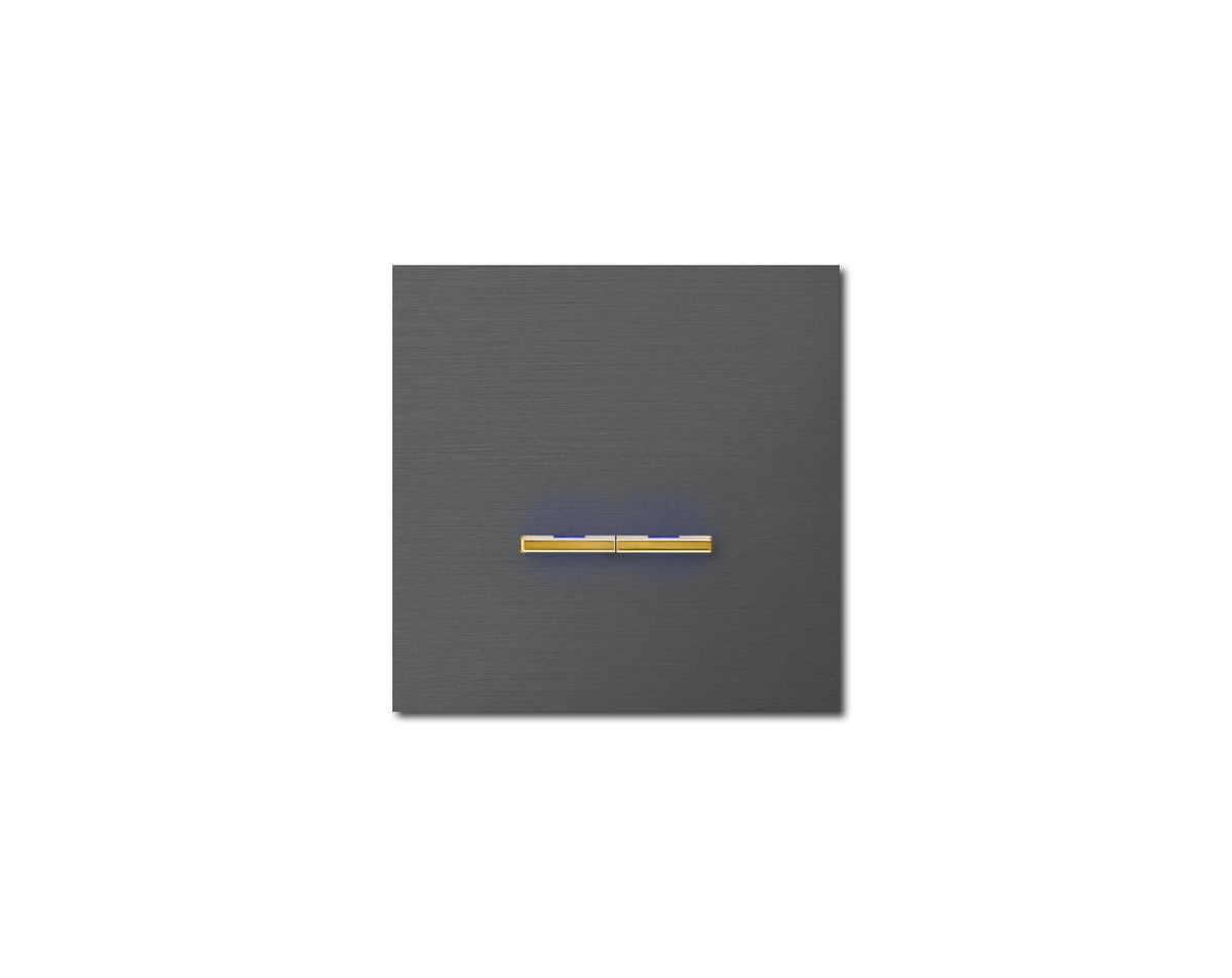 Chopin - 1-gang - brushed volcanic grey - dual levers gold with LED