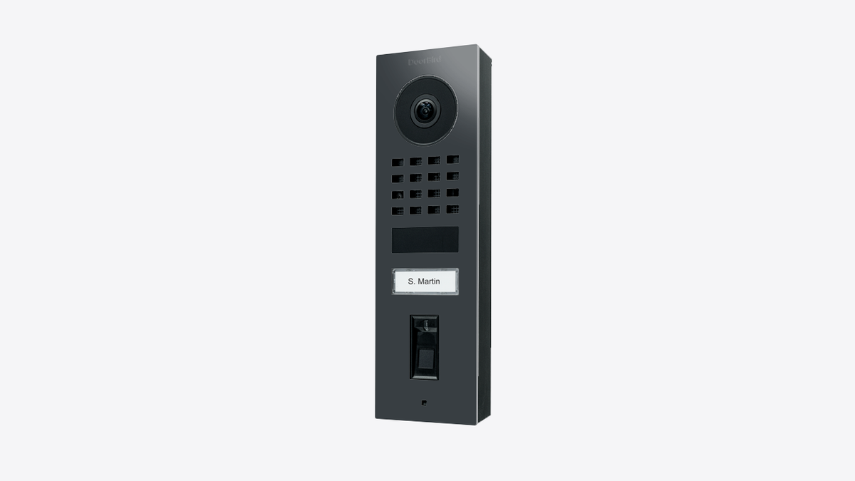 DoorBird D1101FV Fingerprint 50 IP Video Intercom, 1 Call Button, with Fingerprint Reader, Surface-mount – Anthracite RAL 7016