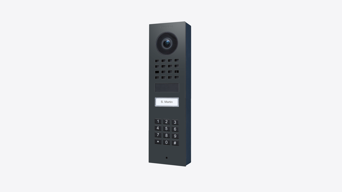 DoorBird D1101KV IP Video Intercom, 1 Call Button, with Keypad, Surface-mount – Anthracite RAL 7016