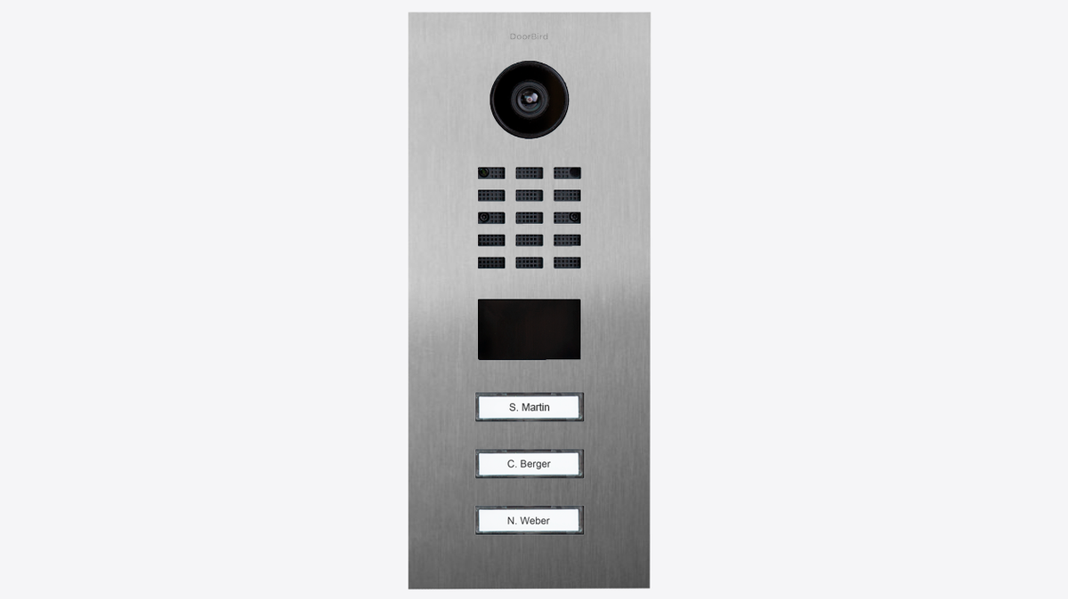 DoorBird D2203V IP Video Intercom, 3 Call Buttons – Stainless steel V2A