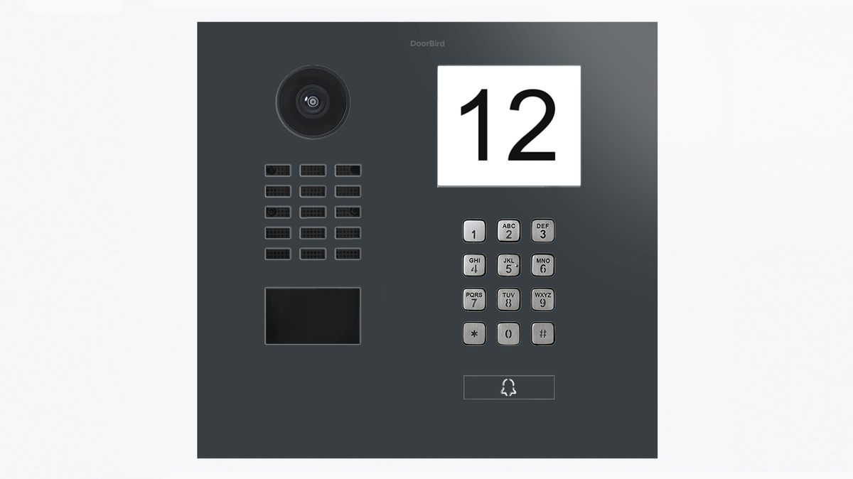 DoorBird D2201IKH IP Video Intercom, 1 Call Button, with Info Module and Keypad – Anthracite RAL 7016