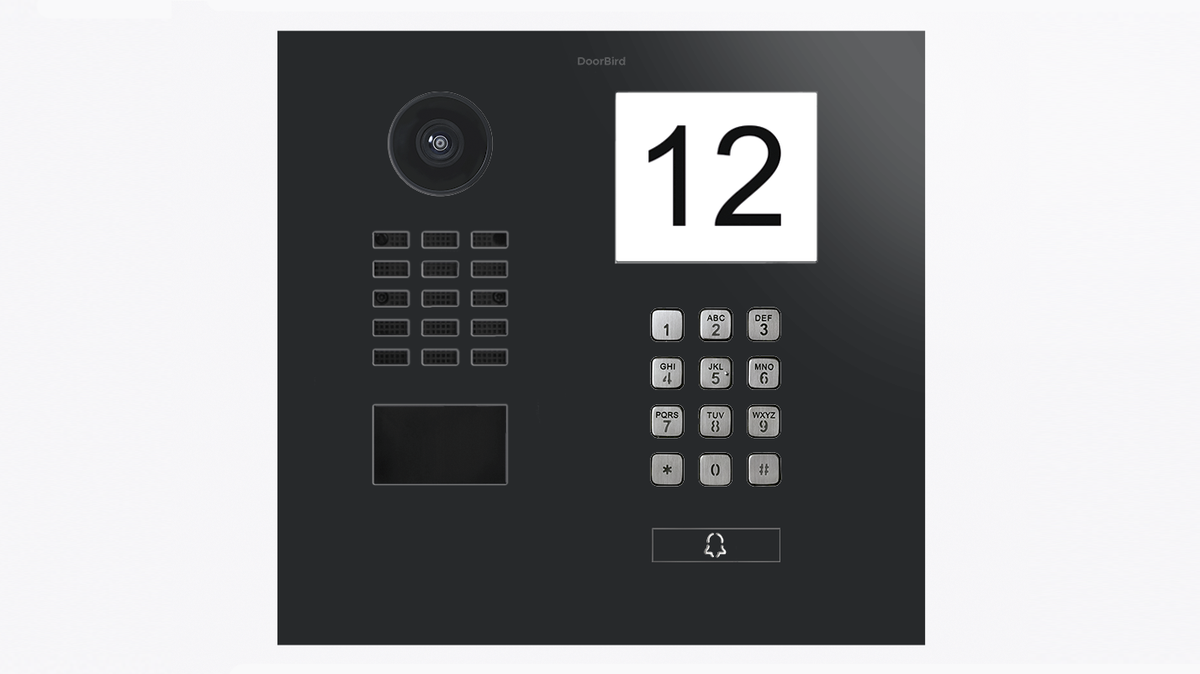 DoorBird D2201IKH IP Video Intercom, 1 Call Button, with Info Module and Keypad – Graphite black