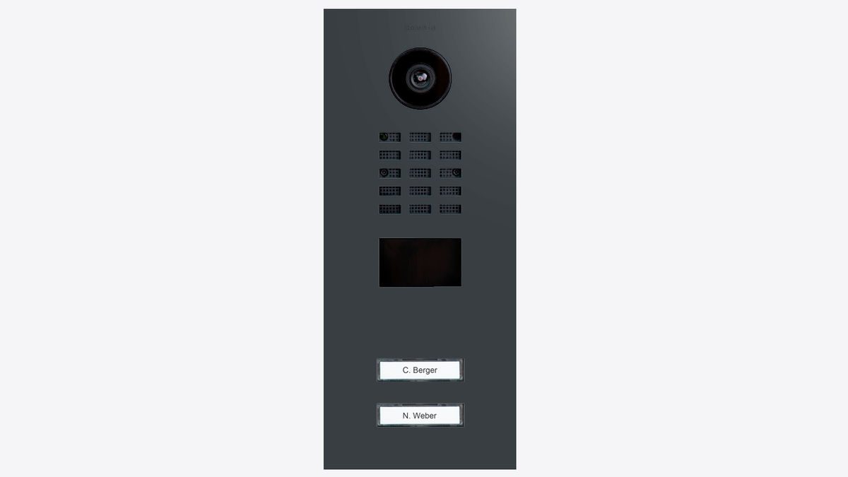 DoorBird D2202V IP Video Intercom, 2 Call Buttons – Anthracite RAL 7016