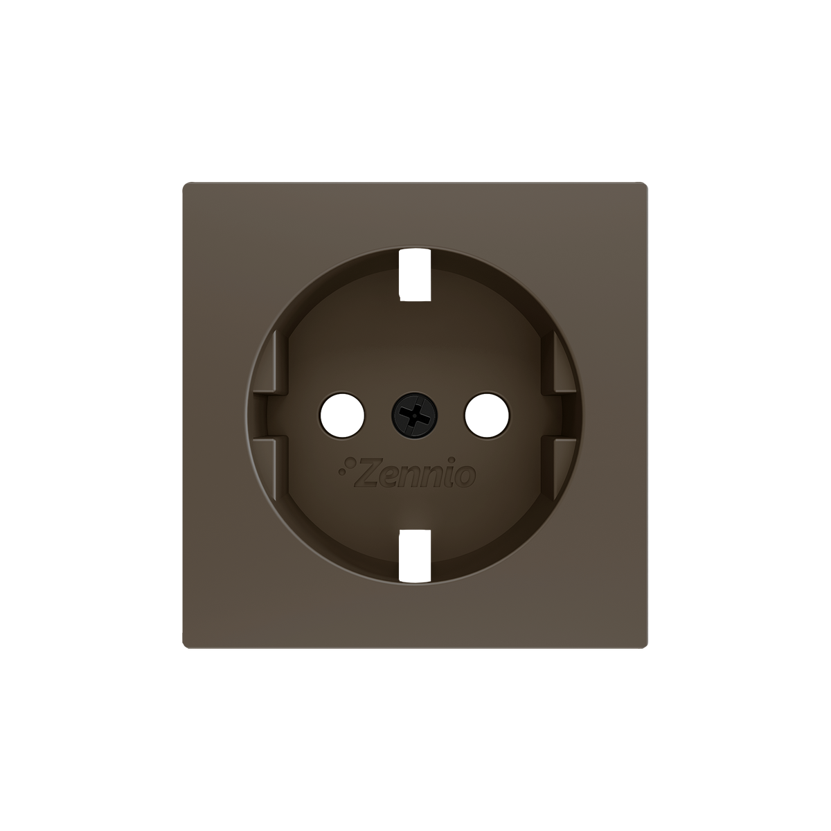 ZS55. Cover for Schuko socket with screws 55x55 mm - Mocha by Zennio