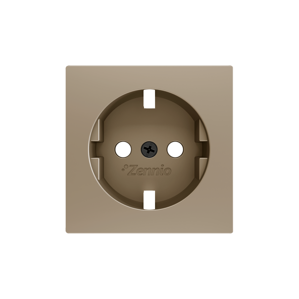ZS55. Cover for Schuko socket with screws 55x55 mm - Champagne by Zennio