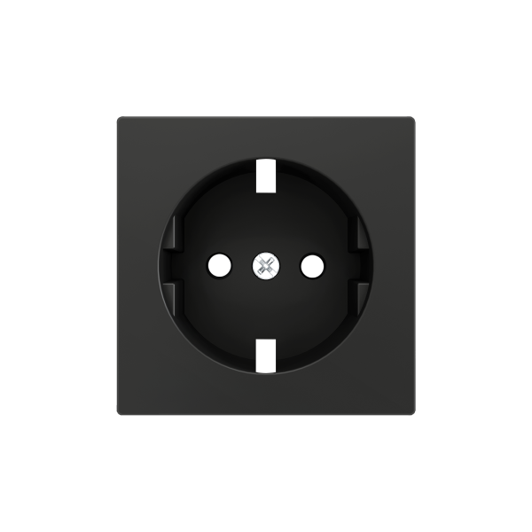 ZS55. Cover for Schuko socket with screws 55x55 mm - Anthracite by Zennio