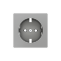 ZS55. Cover for Schuko socket with screws 55x55 mm - Silver by Zennio