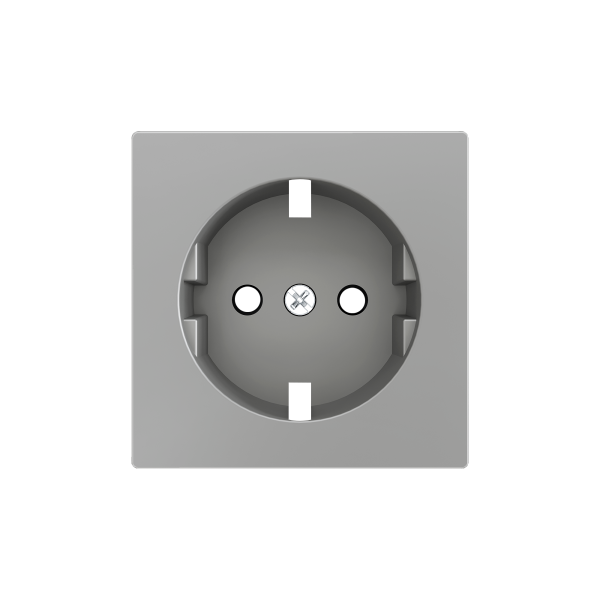 ZS55. Cover for Schuko socket with screws 55x55 mm - Silver by Zennio