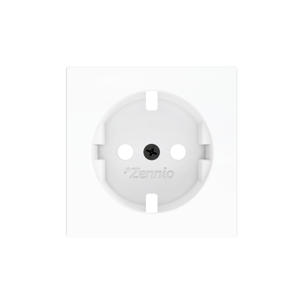 ZS55. Cover for Schuko socket with screws 55x55 mm - Matt white by Zennio