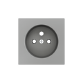 ZS55. Cover for French socket with screws 55x55 mm - Silver by Zennio