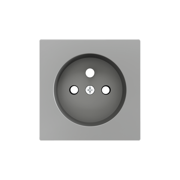 ZS55. Cover for French socket with screws 55x55 mm - Silver by Zennio