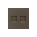 ZS55. Cover plate for RJ45 connector 55x55 mm - 2 inserts - Mocha by Zennio