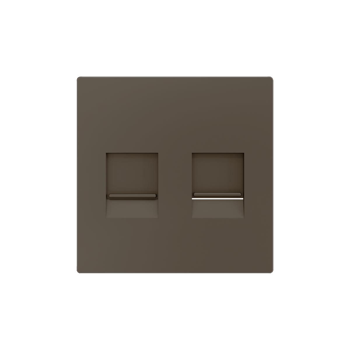 ZS55. Cover plate for RJ45 connector 55x55 mm - 2 inserts - Mocha by Zennio