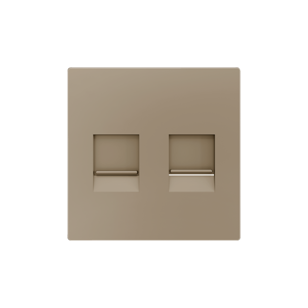ZS55. Cover plate for RJ45 connector 55x55 mm - 2 inserts - Champagne by Zennio