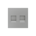 ZS55. Cover plate for RJ45 connector 55x55 mm - 2 inserts - Silver by Zennio