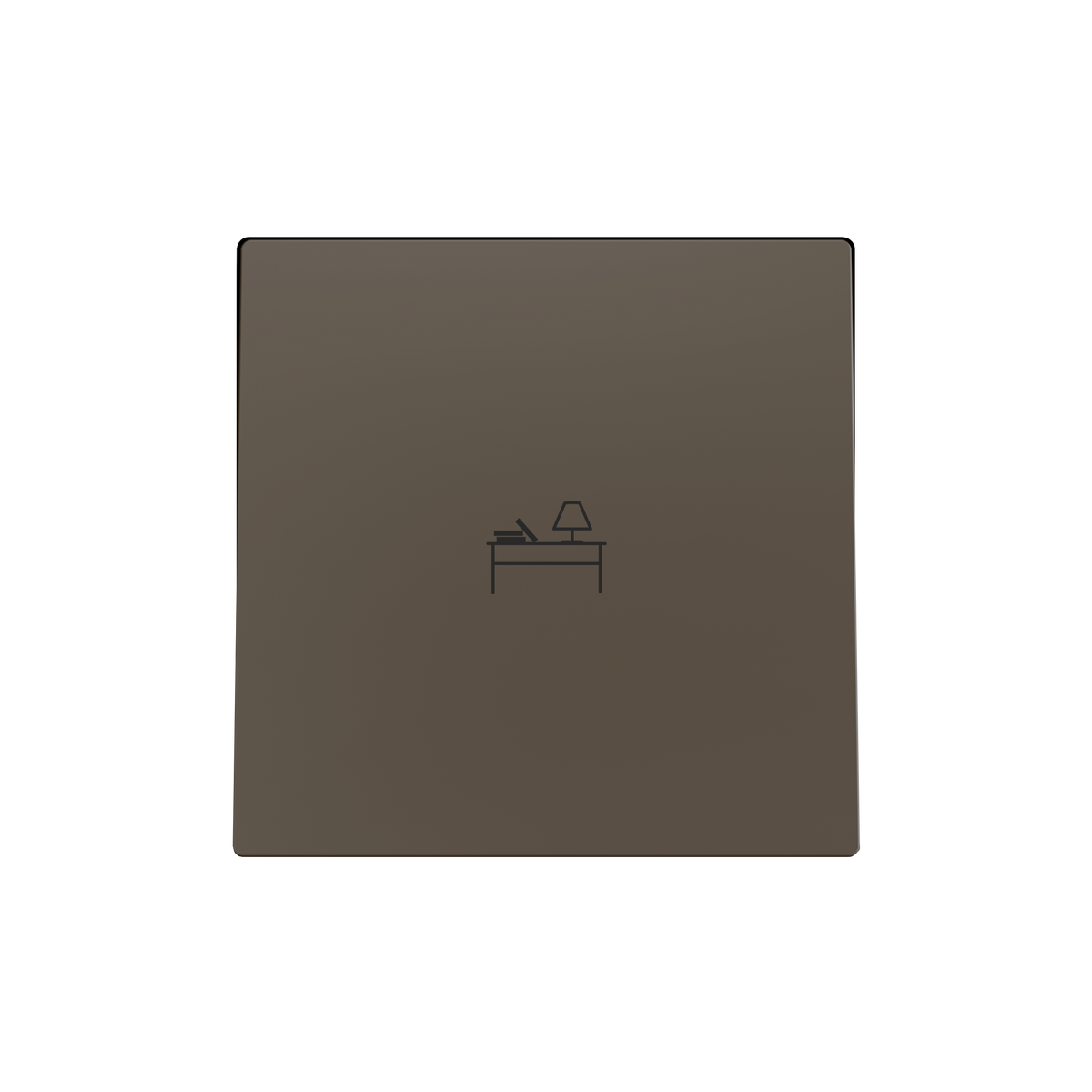 ZS55. Single switch cover 55x55 mm - Mocha - Custom. Minimun 100 units per design. by Zennio