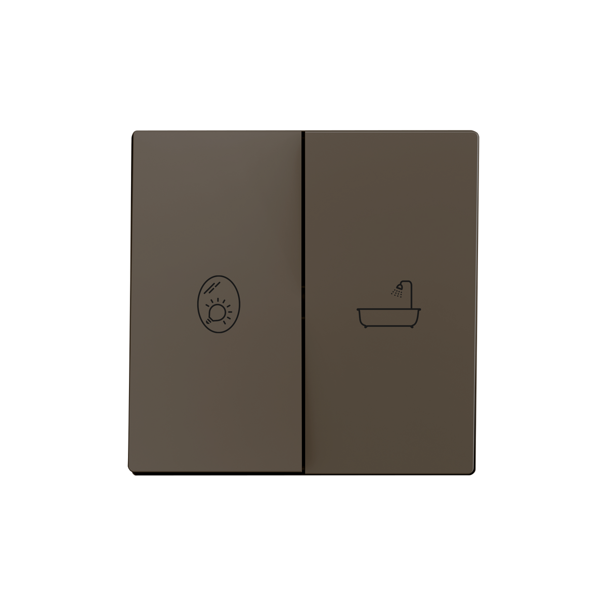 ZS55. Double switch cover 55x55 mm - Mocha - Custom. Minimun 100 units per design. by Zennio