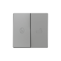 ZS55. Double switch cover 55x55 mm - Silver - Custom. Minimun 100 units per design. by Zennio