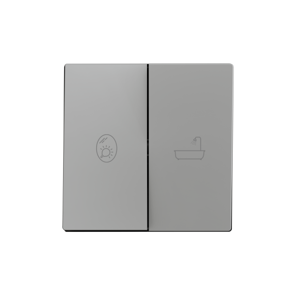 ZS55. Double switch cover 55x55 mm - Silver - Custom. Minimun 100 units per design. by Zennio