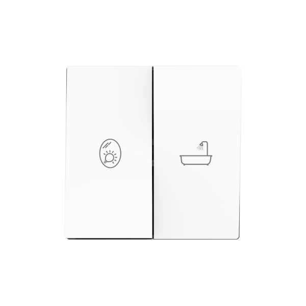 ZS55. Double switch cover 55x55 mm - Matt white - Custom. Minimun 100 units per design. by Zennio