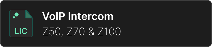 Video Intercom License for Z50, Z70 y Z100 by Zennio