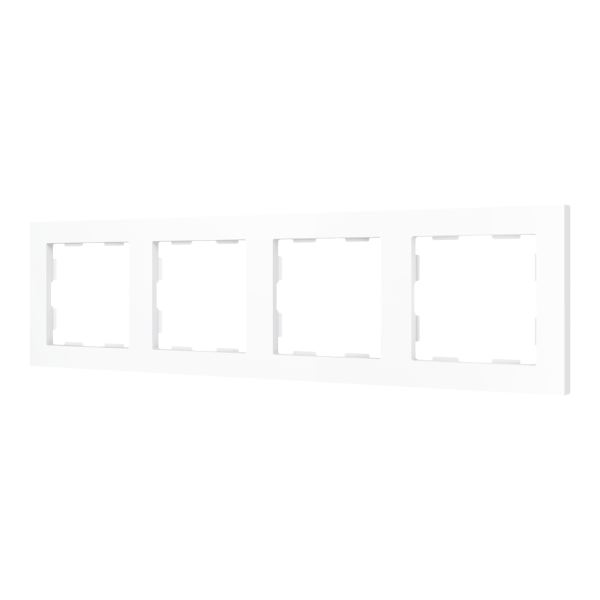 ZS55. 4-gang Frame - Matt white by Zennio