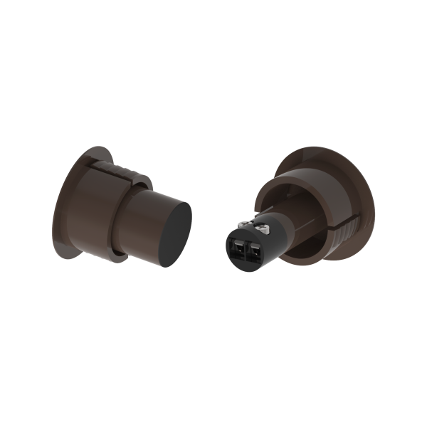 Magnetic contact for flush mounting in iron/steel (metallic) door or window - brown by Zennio