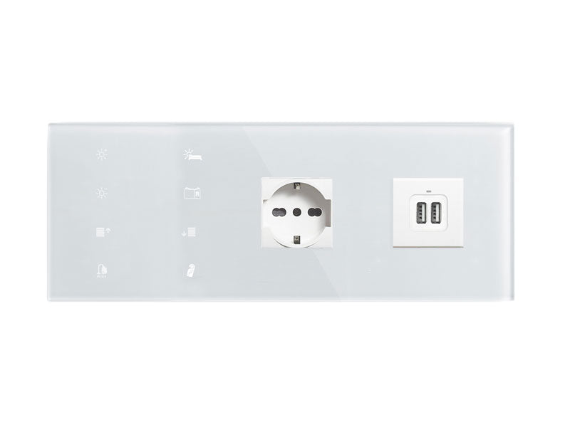 9025 Custom Bedside Panel Plate - 2 Sockets - Left White – Eelectron