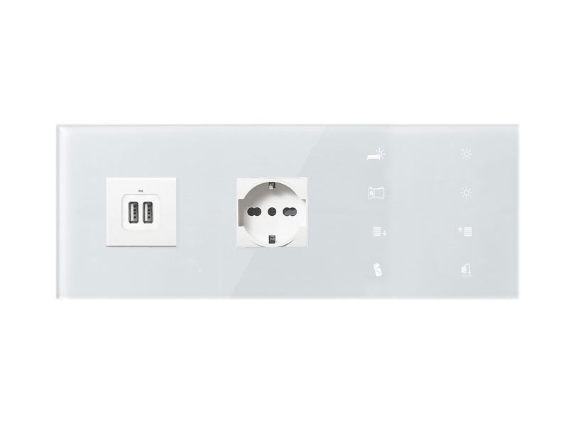 9025 Custom Bedside Panel Plate - 2 Sockets - Right White – Eelectron