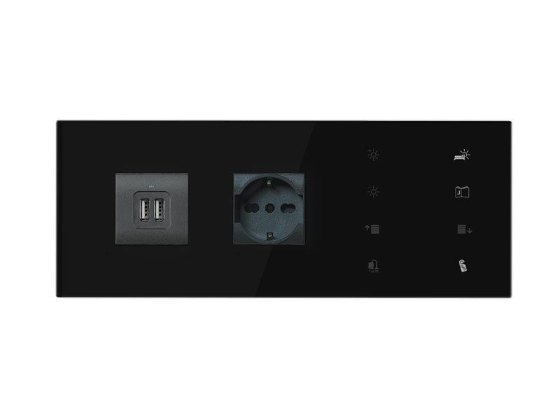 9025 Custom Bedside Panel Plate - 2 Sockets - Right Black – Eelectron