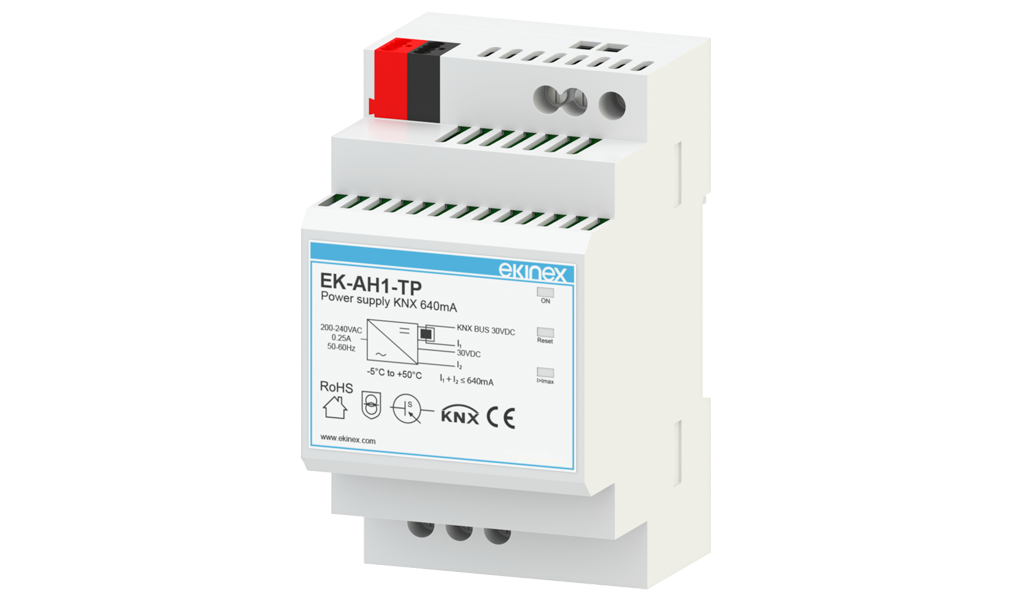 KNX bus power supply 640 mA with 30 Vdc auxiliary output - Ekinex