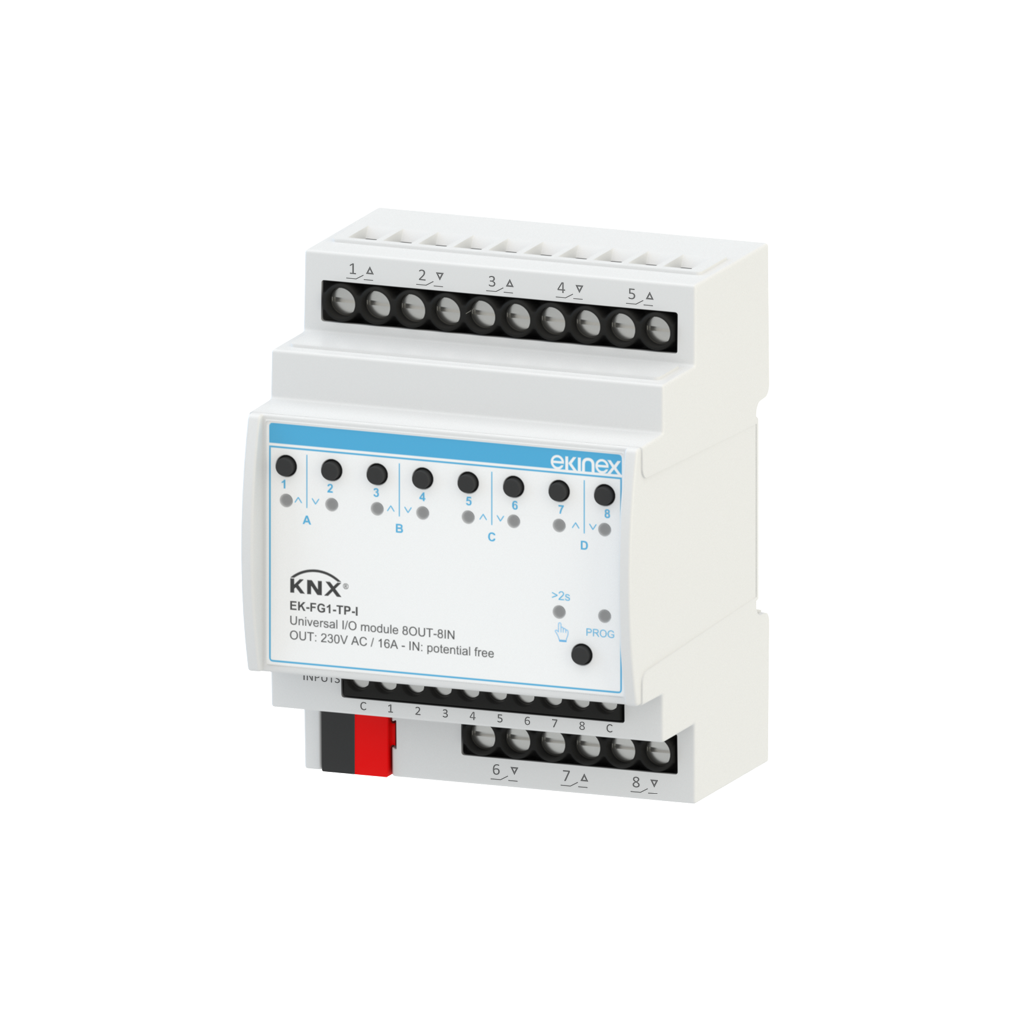 ÆVO Series Universal I/O Module with 8 outputs and 8 inputs - Ekinex