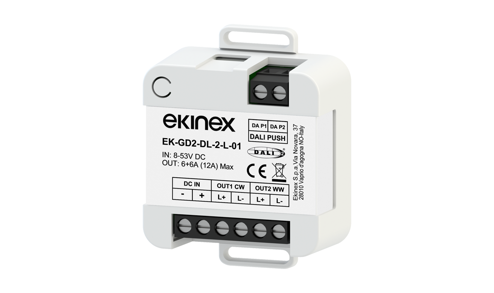 DALI-2 dimmer 12/48 Vdc 2 channels - Ekinex