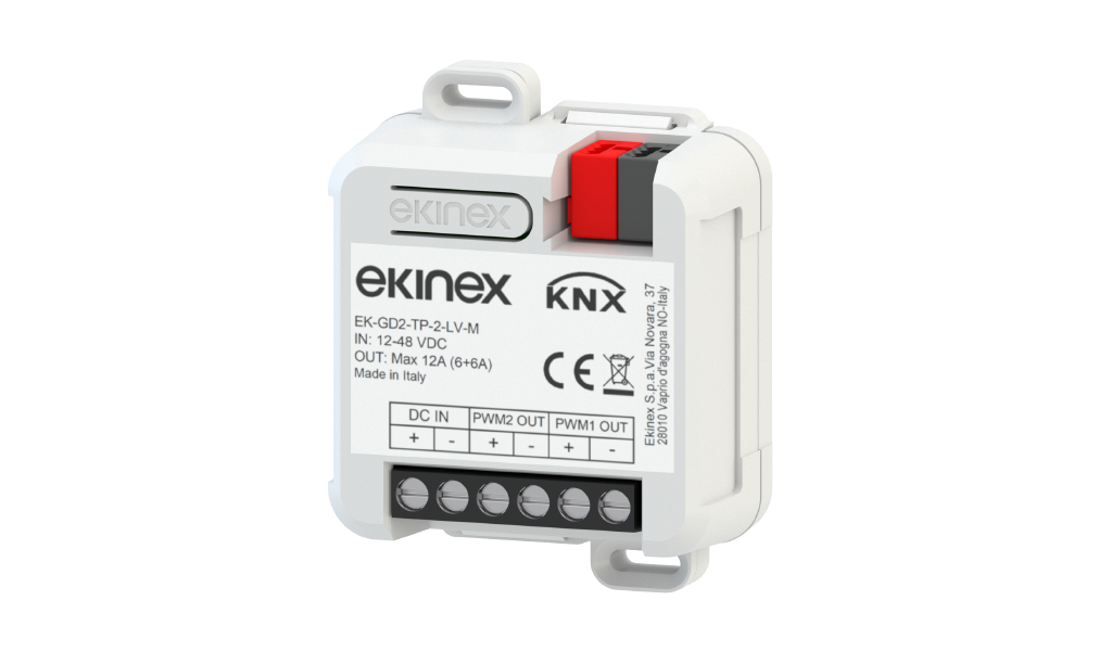 KNX dimmer 12/48 Vdc 2 monochromatic channels / 1 TW channel - Ekinex
