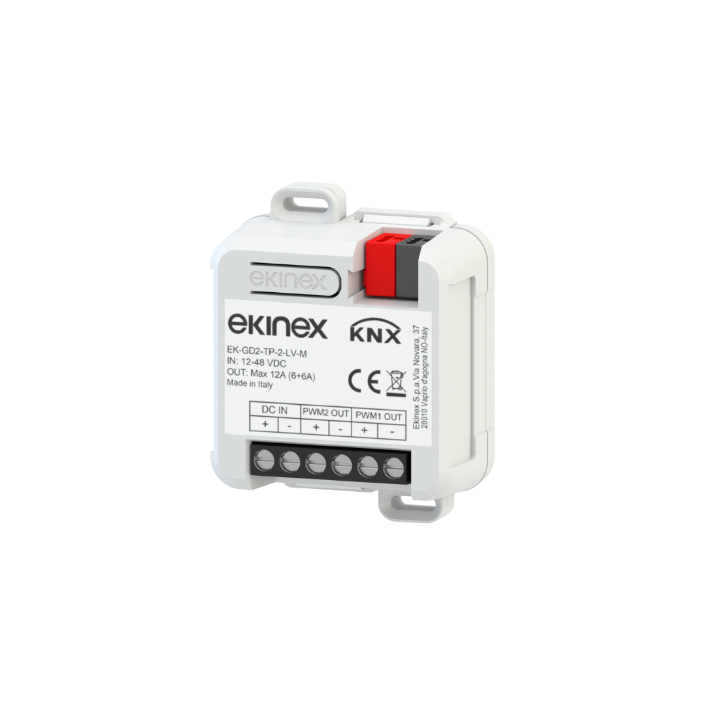 KNX dimmer 12/48 Vdc 2 monochromatic channels / 1 TW channel - Ekinex