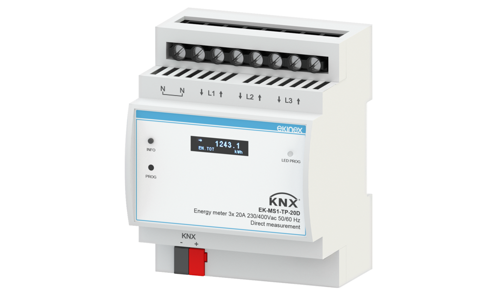 KNX three-phase secondary electricity meter - Ekinex