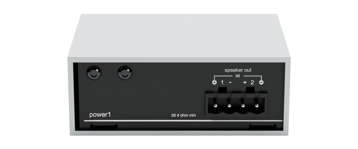 POWER 1 amplifier with 200 watt RMS on 4Ω on 1 channel - 80 watt RMS on 4Ω on 2 channels - Ekinex