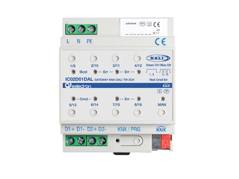 KNX DALI Gateway - 2 Channels - Tunable White Dt6, Dt8 – Eelectron
