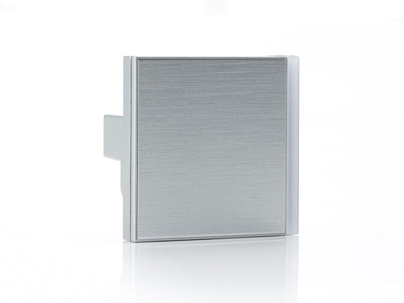 KNX Switch 4 Channels + Thermostat 55X55Mm - Brushed Aluminium – Eelectron