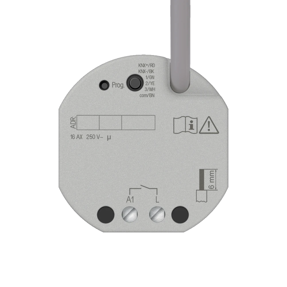 KNX switch actuator, 1-gang, max. 16 A (140 µF), flush-mounted, Secure