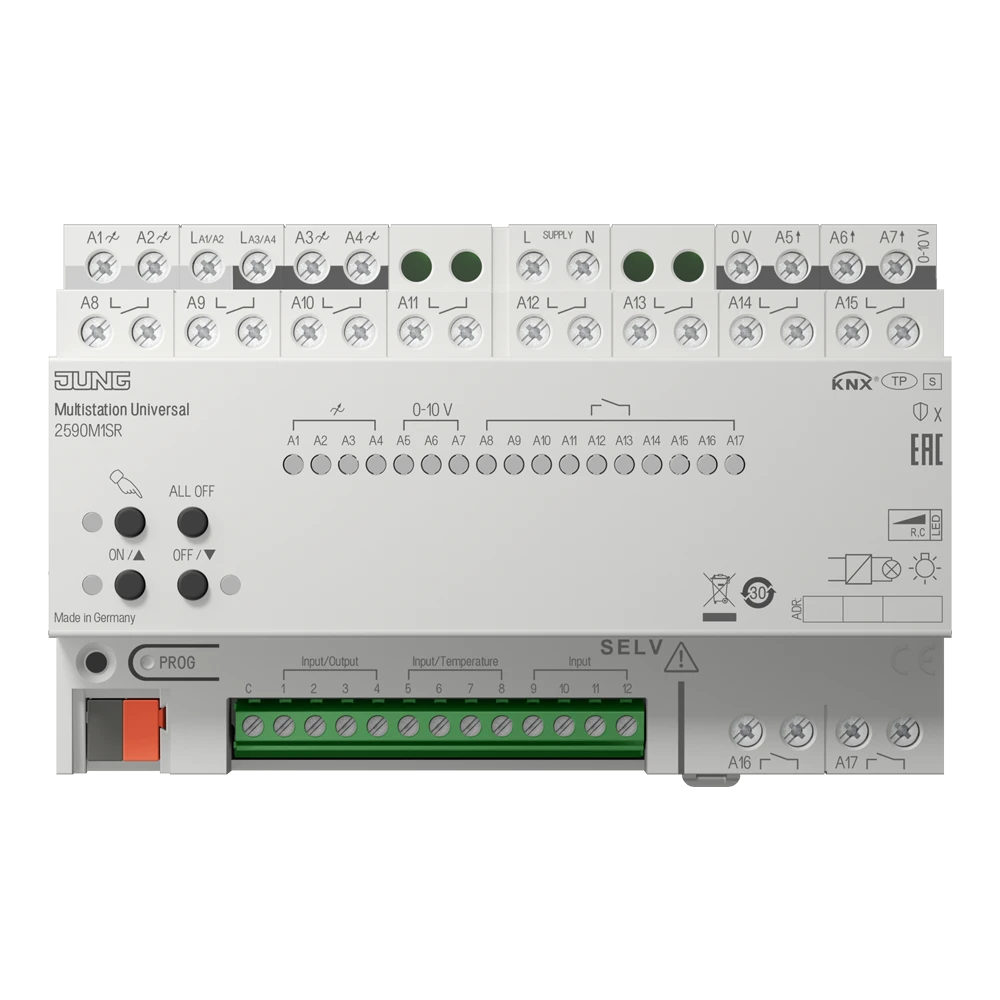 KNX multi station universal, rail mounting device, 8 rail units