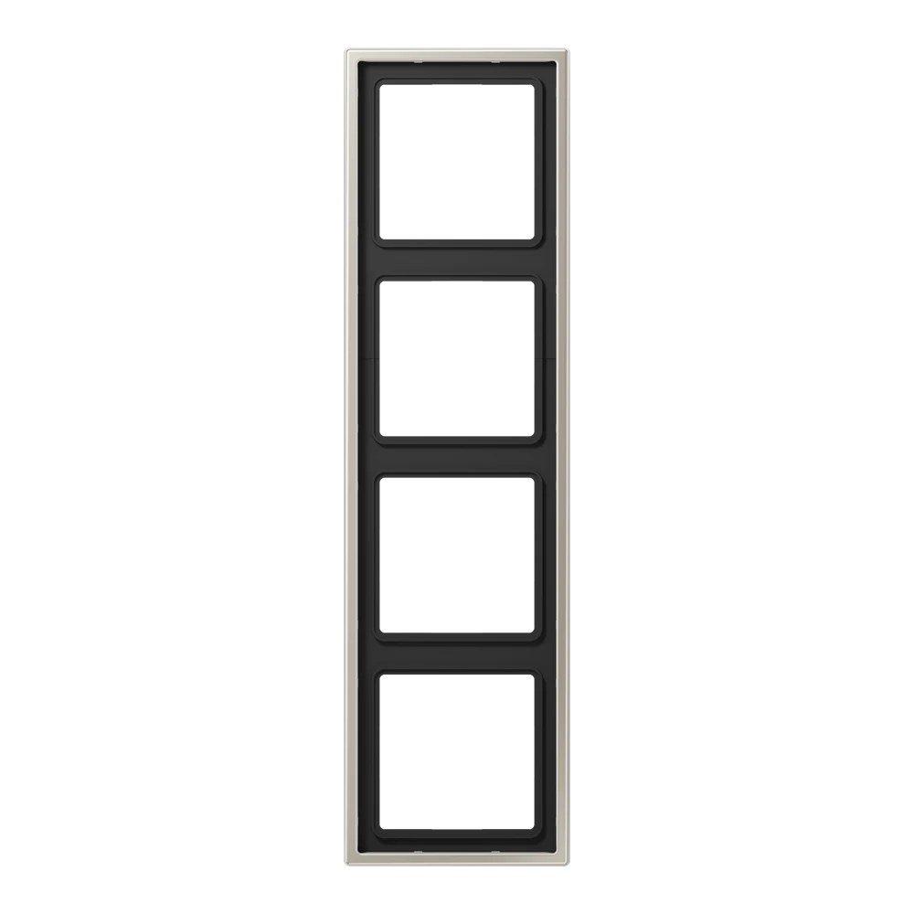 JUNG LS 990 metal frame, 4-gang, stainless steel