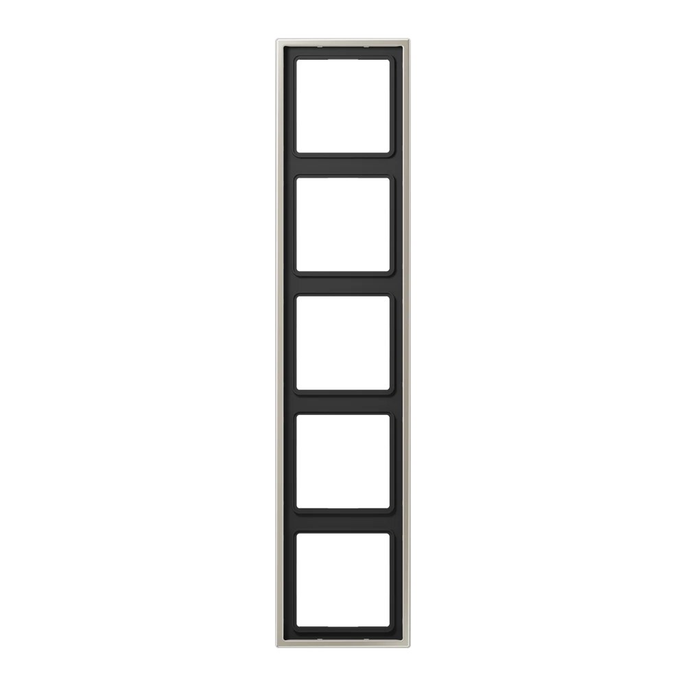 JUNG LS 990 metal frame, 5-gang, stainless steel