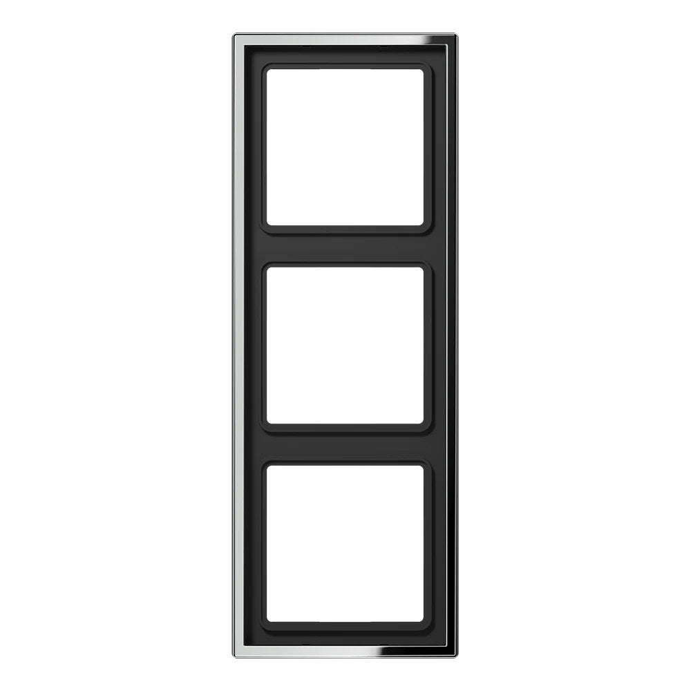 JUNG LS 990 metal frame, 3-gang, chrome