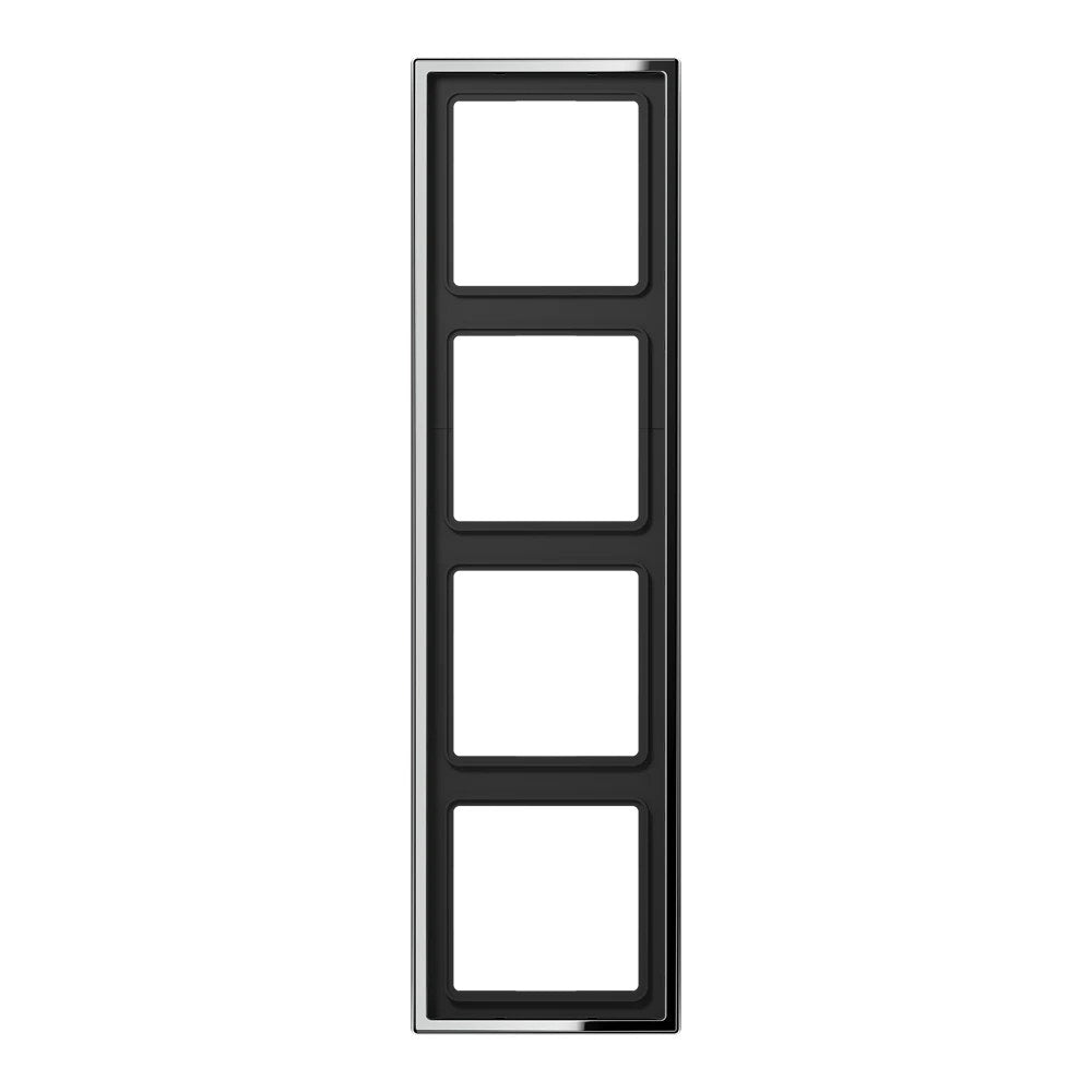 JUNG LS 990 metal frame, 4-gang, chrome
