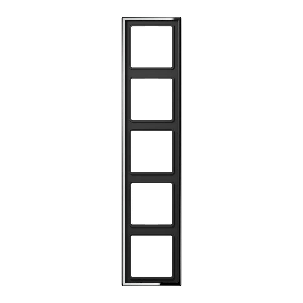 JUNG LS 990 metal frame, 5-gang, chrome