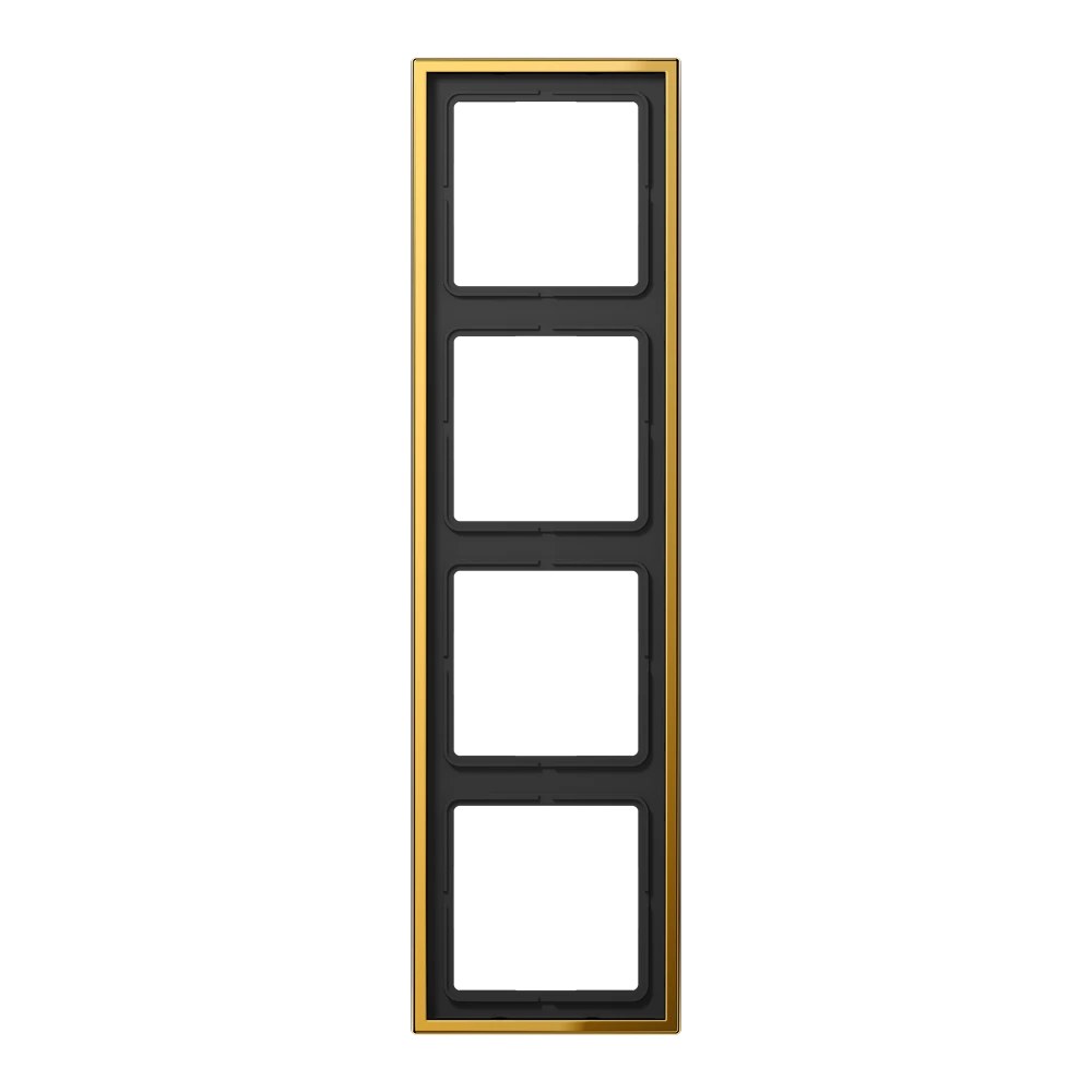 JUNG LS 990 metal frame, 4-gang, gold-coloured