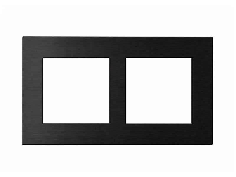 Cover Frame Double 2X55 Metal Black – Eelectron