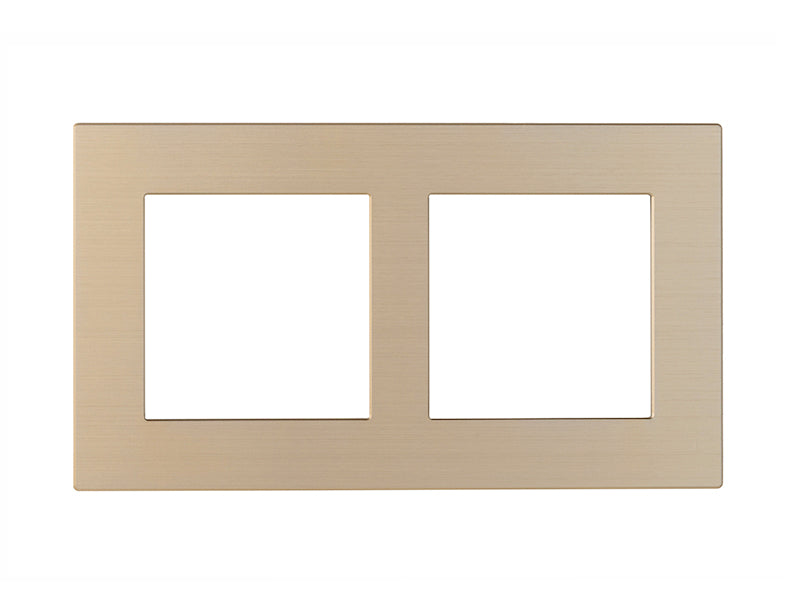 Cover Frame Double 2X55 Metal Champagne – Eelectron